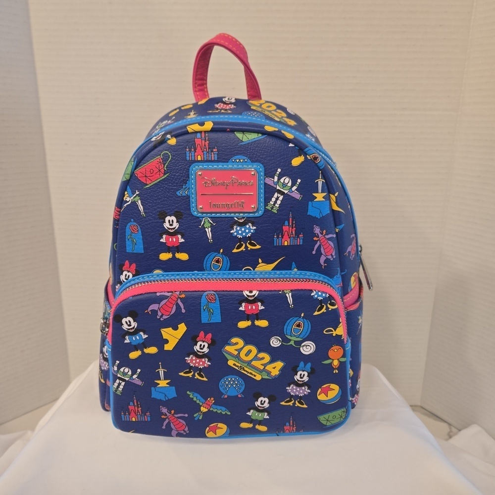 NWT 2024 Disney × Loungefly Mickey Minnie Figment 4 Parks Backpack